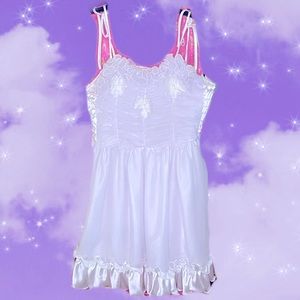 White Wedding/Cottagecore Mini Dress